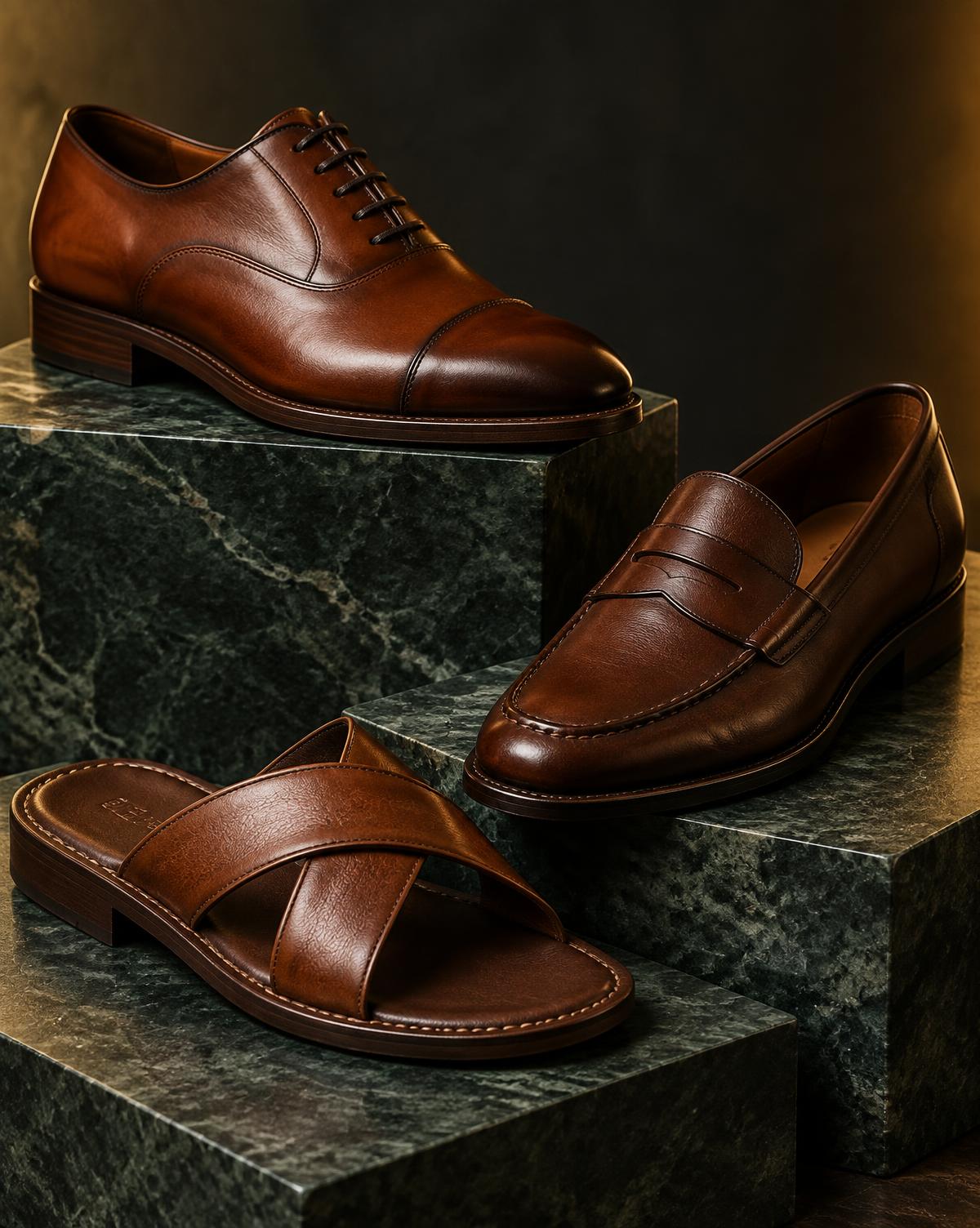 Walker Soluxe premium brown leather footwear collection